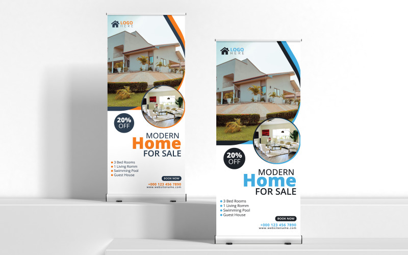 Designing roll-up banners real estate homes Corporate Identity