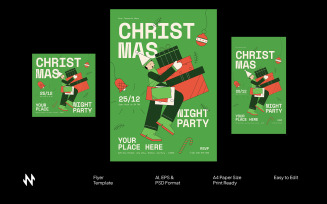 Green Modern Christmas Flyer Template