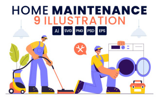 9 Home Maintenance Illustration