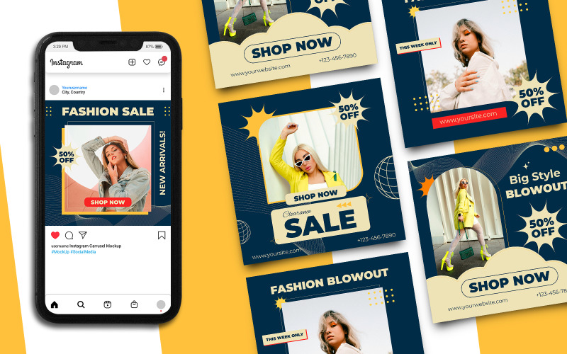 Fashion Sale Instagram Post Template 109 Social Media