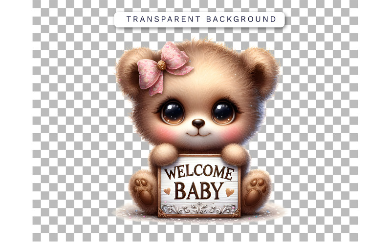 Free Baby Shower Bear Clipart Illustration