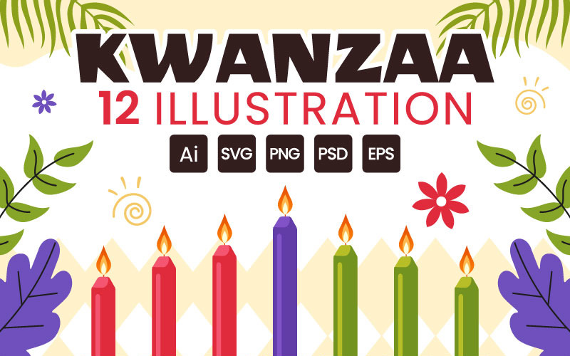 12 Happy Kwanzaa Celebration Illustration