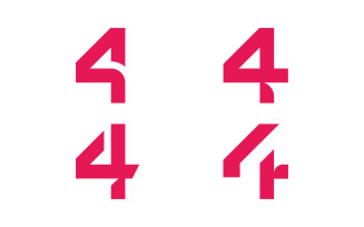 Number 4 simple logo icon design template elements 13