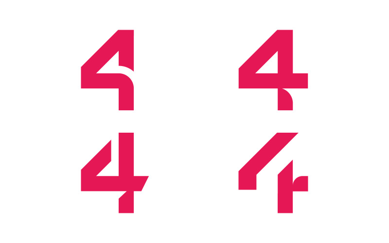 Number 4 simple logo icon design template elements 13 Logo Template