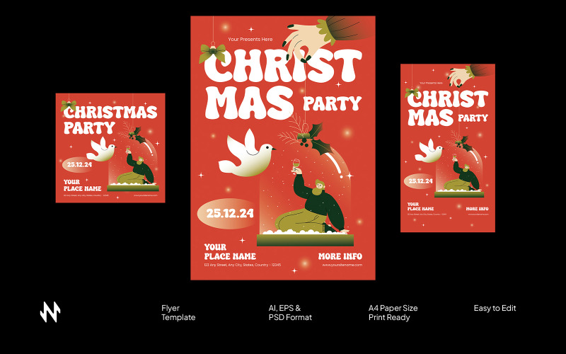Red Gradient Christmas Flyer Corporate Identity
