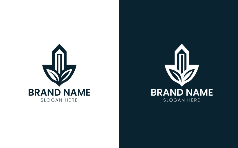 Real estate leaf building logo-11-503 Logo Template