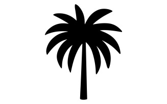 A minimalist silhouette illustration of a palm tree