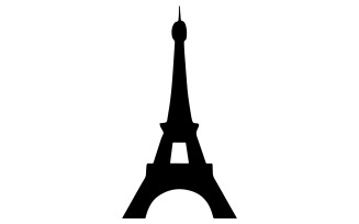 A minimalist silhouette illustration of the Eiffel tower