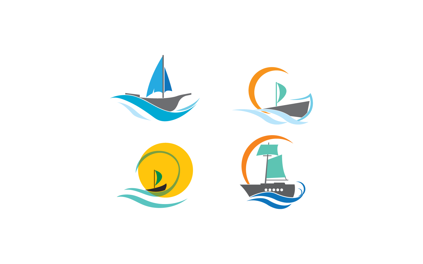 Boat logo illustration vector icon flat design