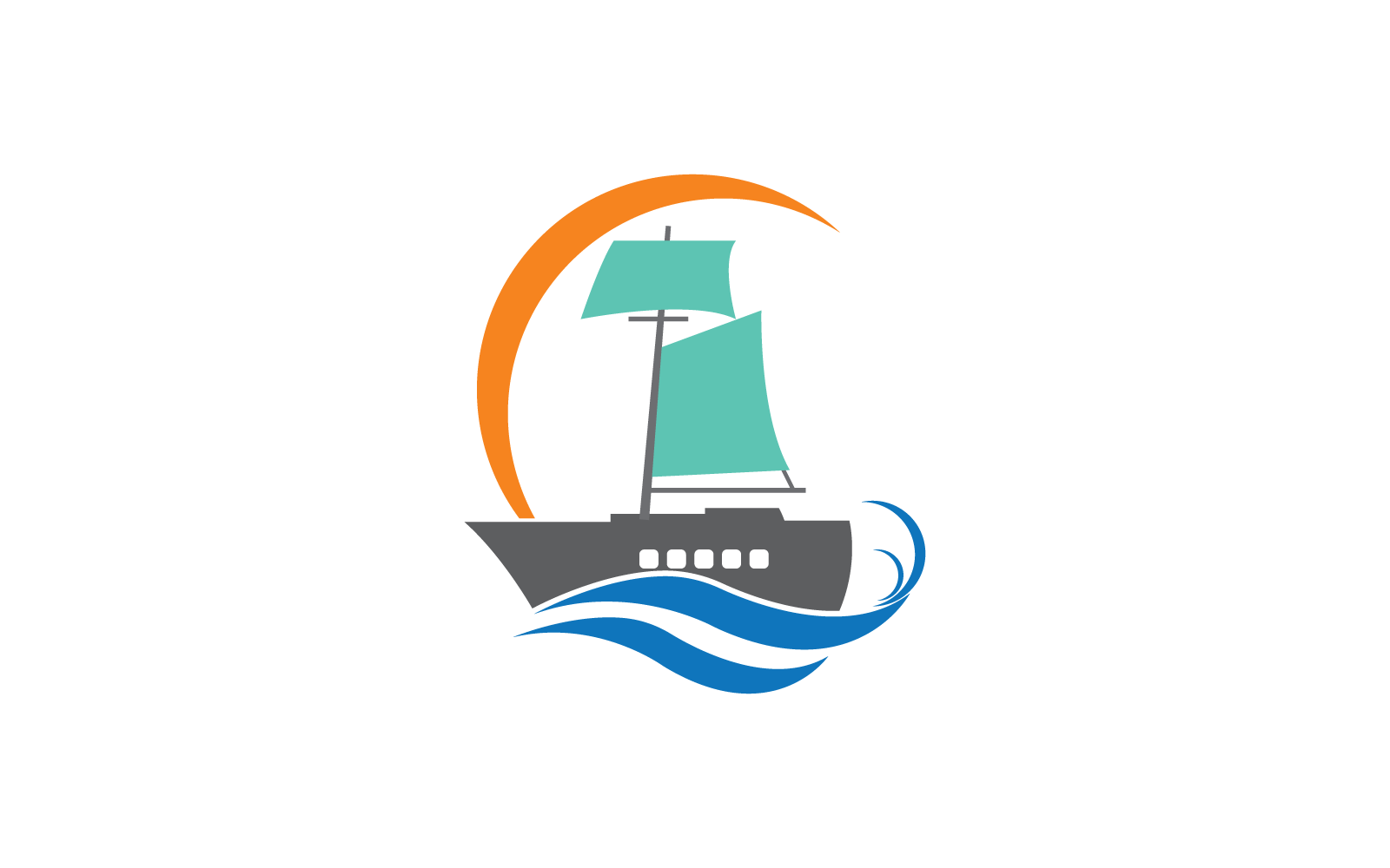Boat logo illustration vector template flat design