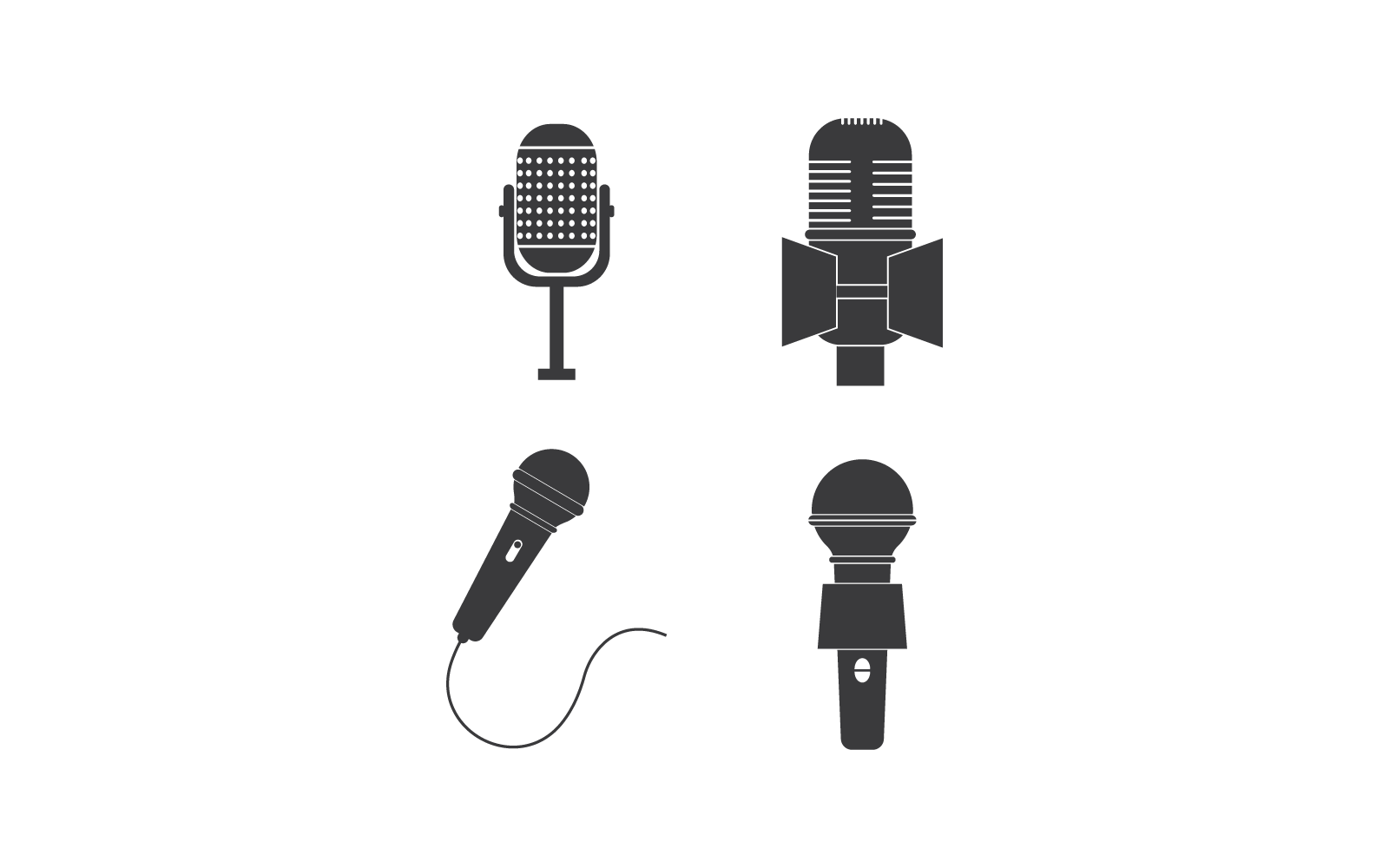 Microphone flat design icon illustration template