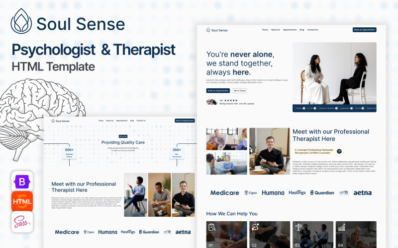 Soul Sense - Therapy & Counseling Psychologist HTML Template Website Template