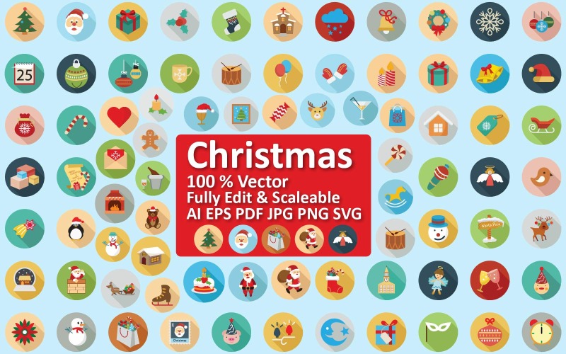 Festive Christmas Icons Collection Icon Set