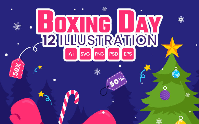 12 Boxing Day Sale Illustration