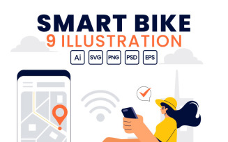 9 Smart Technology Bike Illustration