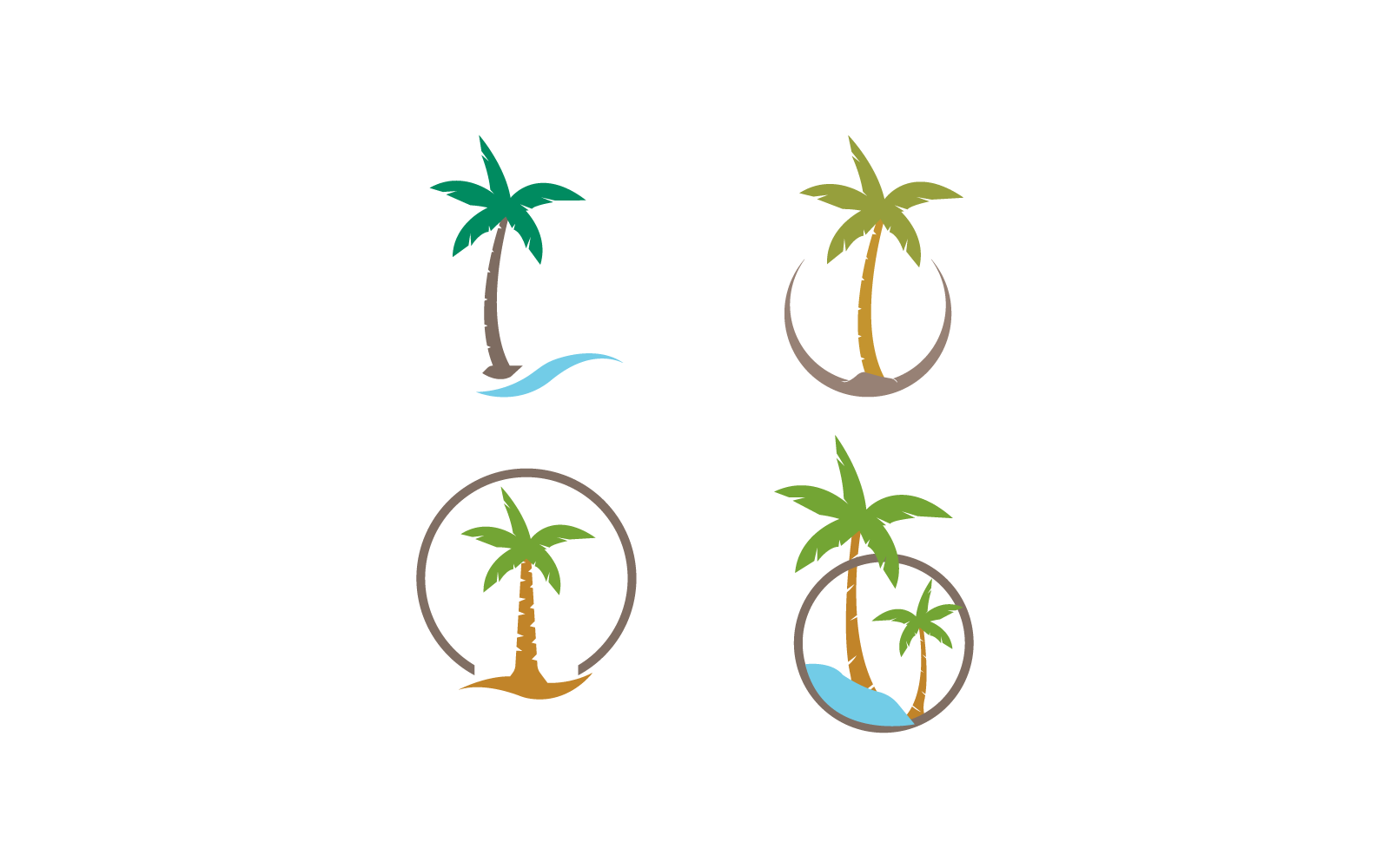 Palm tree logo design icon vector template