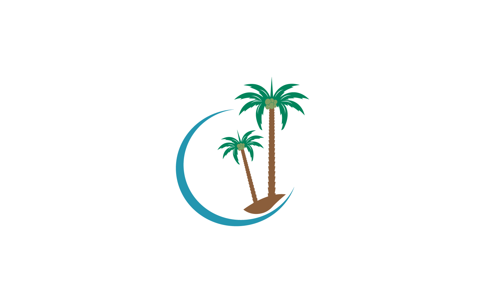 Palm tree logo design illustration icon vector