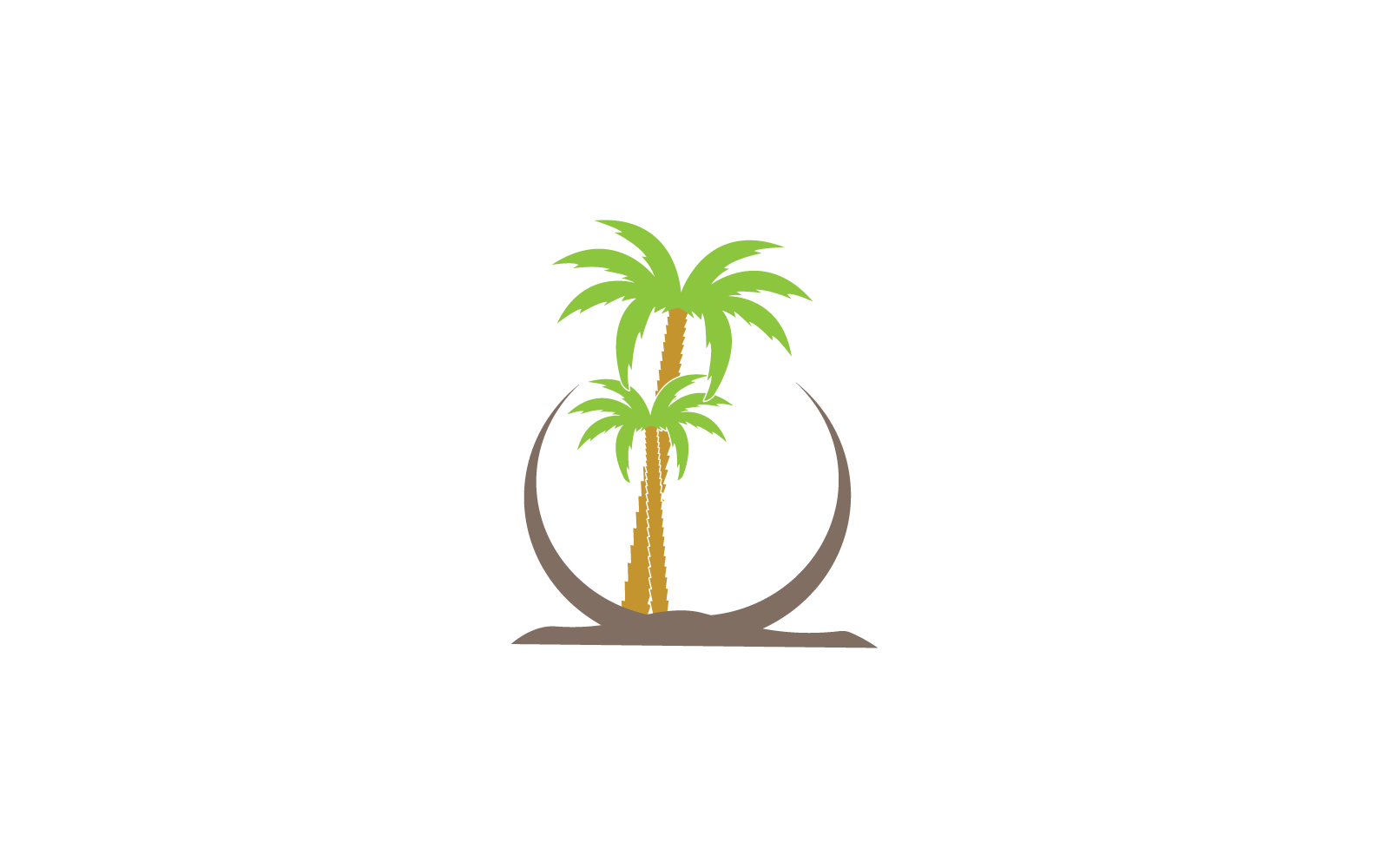 Palm tree logo flat design illustration vector