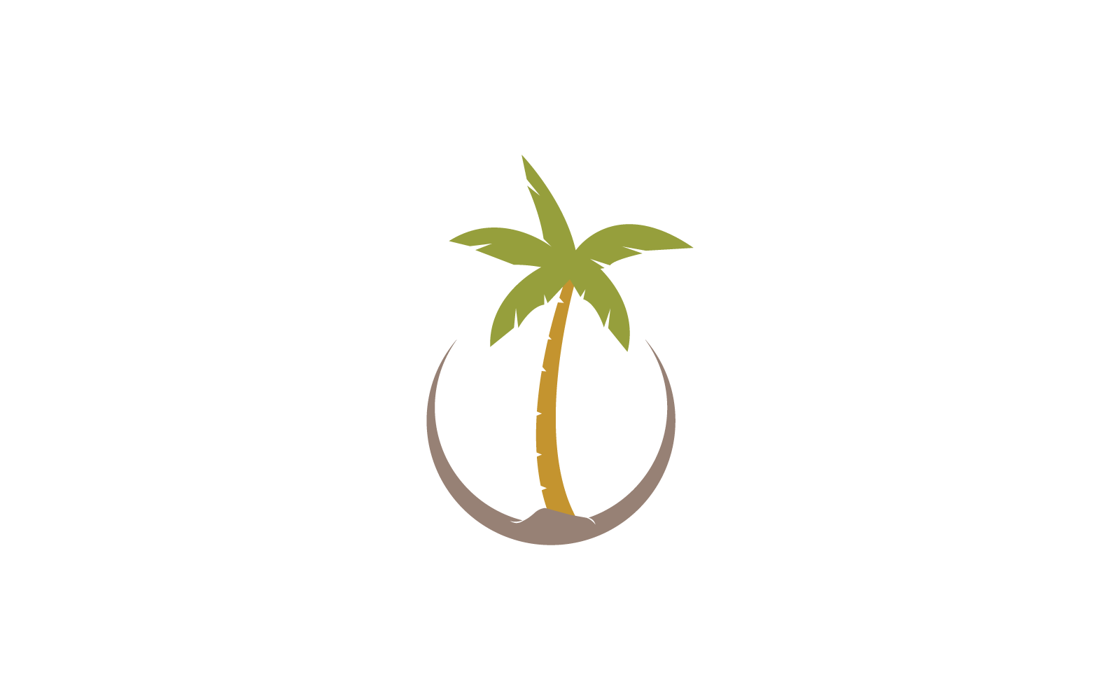 Palm tree logo illustration flat design vector