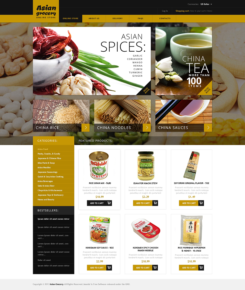 Asian Grocery VirtueMart Template New Screenshots BIG