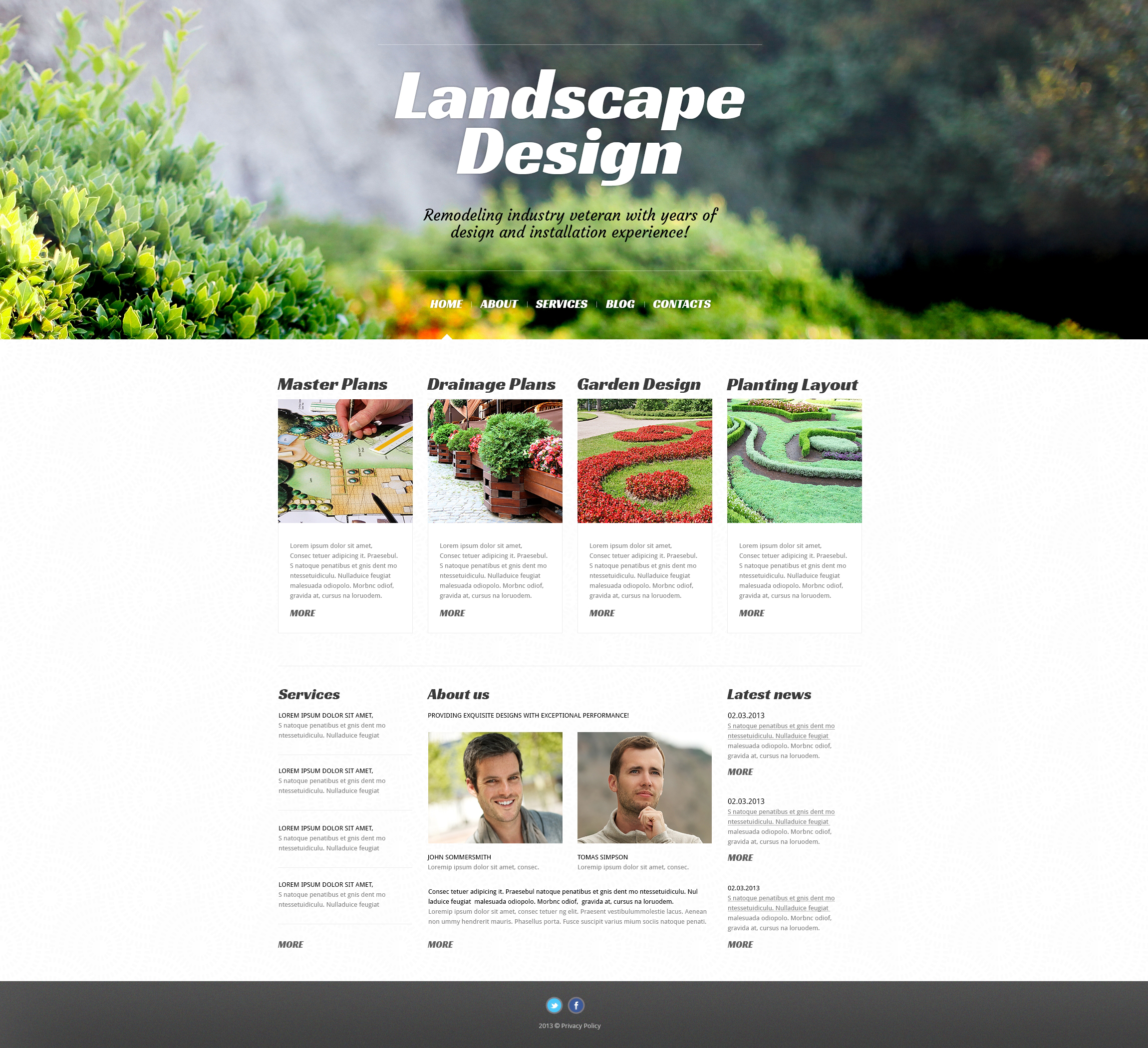 "Landscape Design Alive" 响应式WordPress模板 #46728