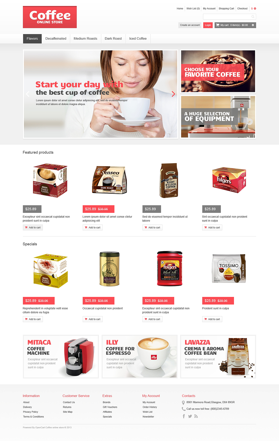 Responsive Coffee Store OpenCart Template New Screenshots BIG