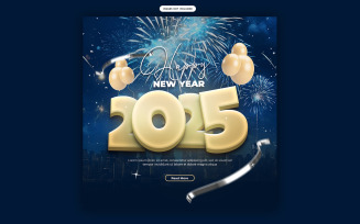 Happy New Year 2025 Social Media Post Template