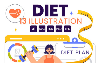 13 Healthy Diet Plan Illustration