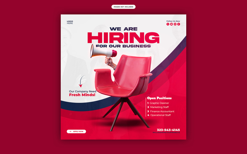 We Are Hiring Job Social Media Post Template