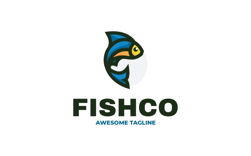 Fishco Simple Mascot Logo 205 Logo Template