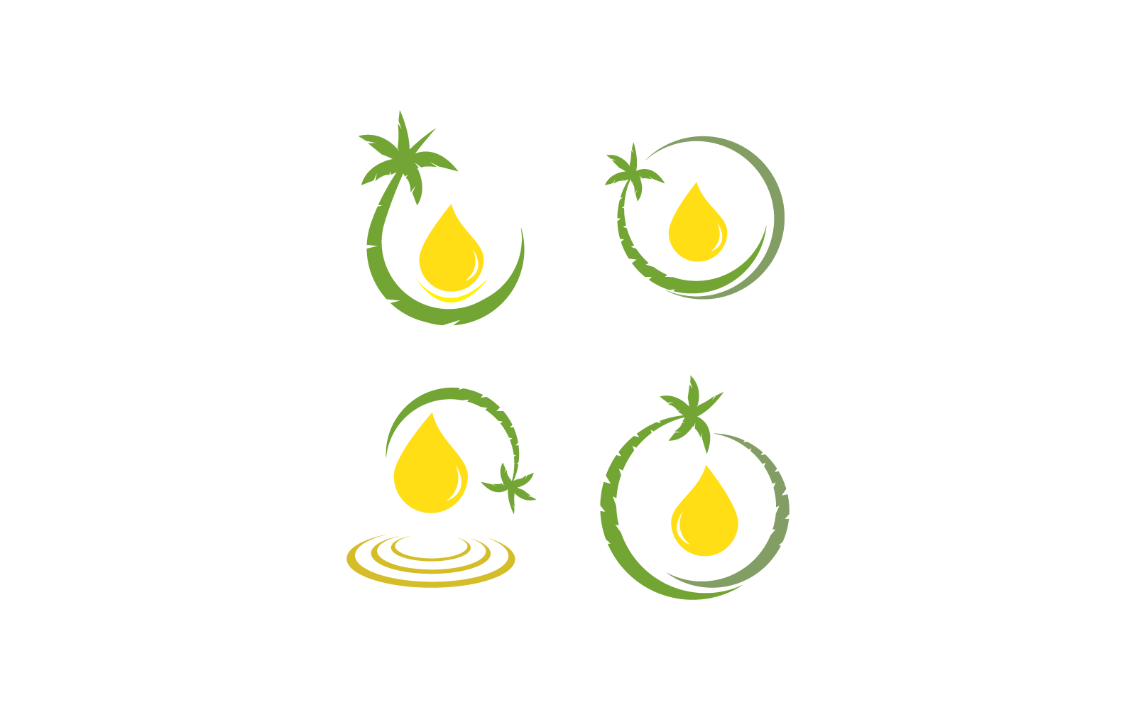Illustrazione vettoriale del logo dell&amp;#39;icona della palma da olio