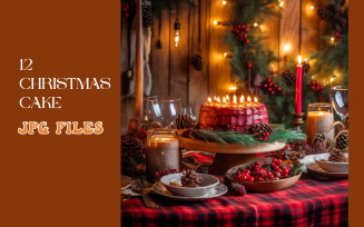 Christmas and New Year cake with christmas decor