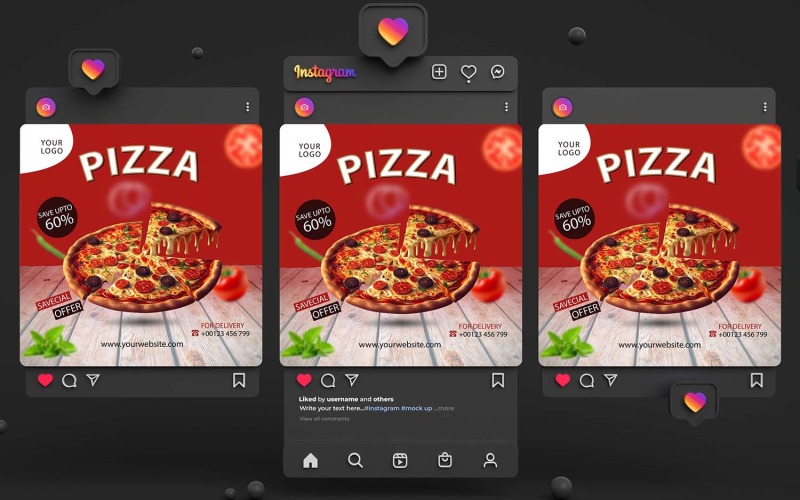 Food social media post template. Social Media