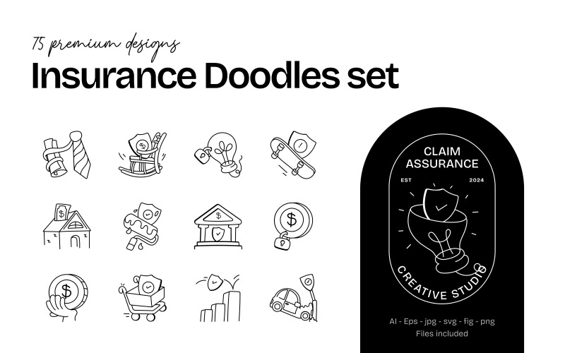 Insurance Doodles Icon Set
