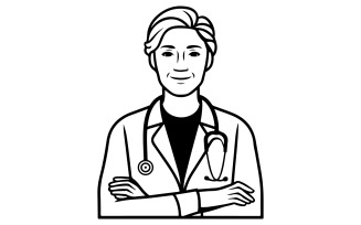 Doctor vector art illustration with white background