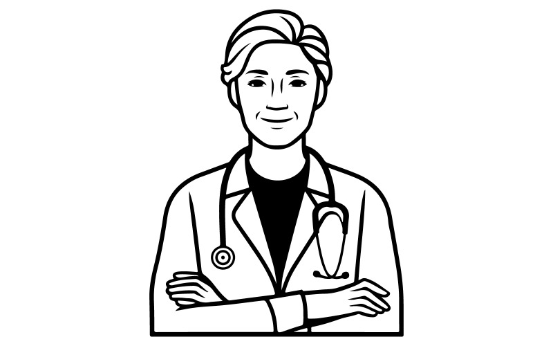 Doctor vector art illustration with white background Illustration