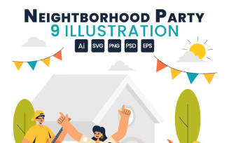 9 Neighborhood Party Events Illustration
