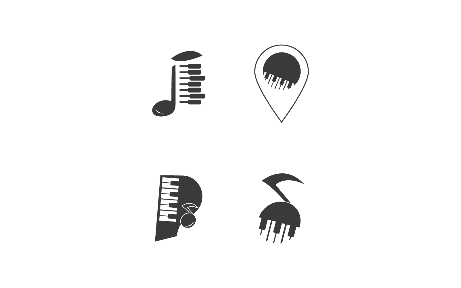 Piano illustration design icon template
