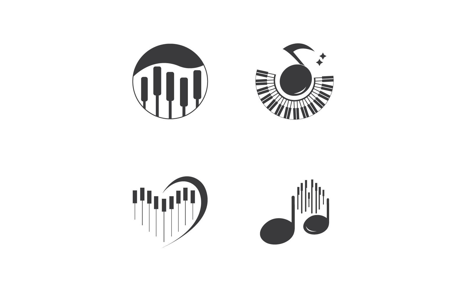 Plantilla de ilustración vectorial de icono de piano