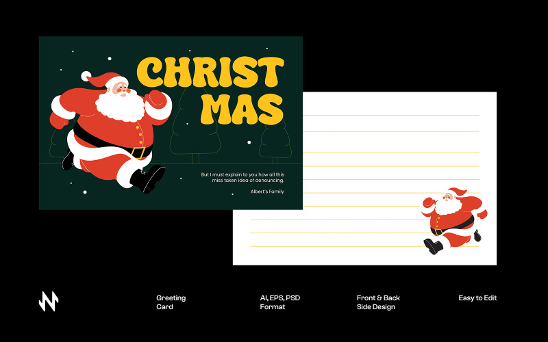 Christmas Santa Greeting Card Template Corporate Identity