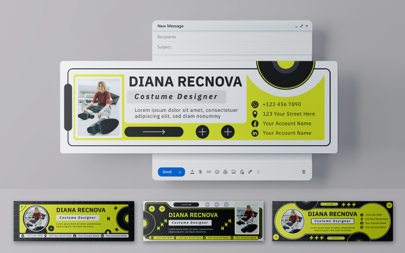 Modern Geometric Email Signature Corporate Identity