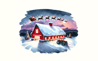 Santa PNG, Christmas Tractor Clipart, Santa Claus Digital Download, Farm Sublimation, Merry