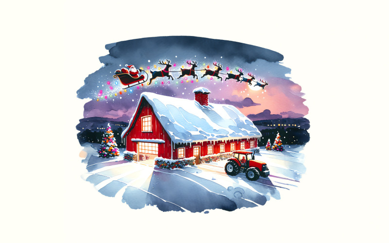 Santa PNG, Christmas Tractor Clipart, Santa Claus Digital Download, Farm Sublimation, Merry Illustration