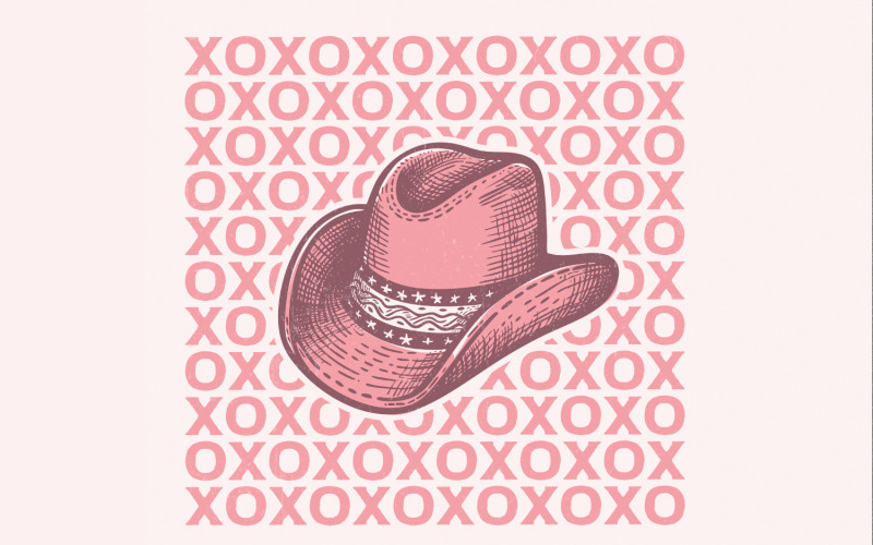 Western Valentines Day PNG, Sublimation Design, Retro Valentine png, Love png, Cowgirl PNG, XOXO Illustration