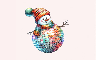 Christmas Disco Snowman Png, Retro Christmas Png, Aesthetic Png, Winter Snowman Png, Christmas