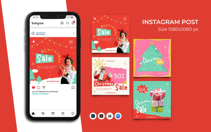 Christmas Sale Instagram Post Template 21 Social Media