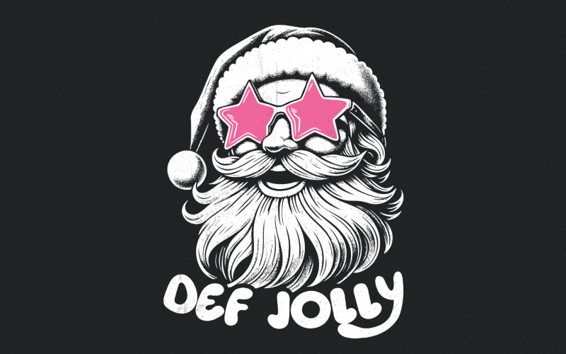 Def Jolly PNG, Santa PNG, Retro Christmas PNG, Kids Christmas, Christmas Shirt png, Sublimation Illustration