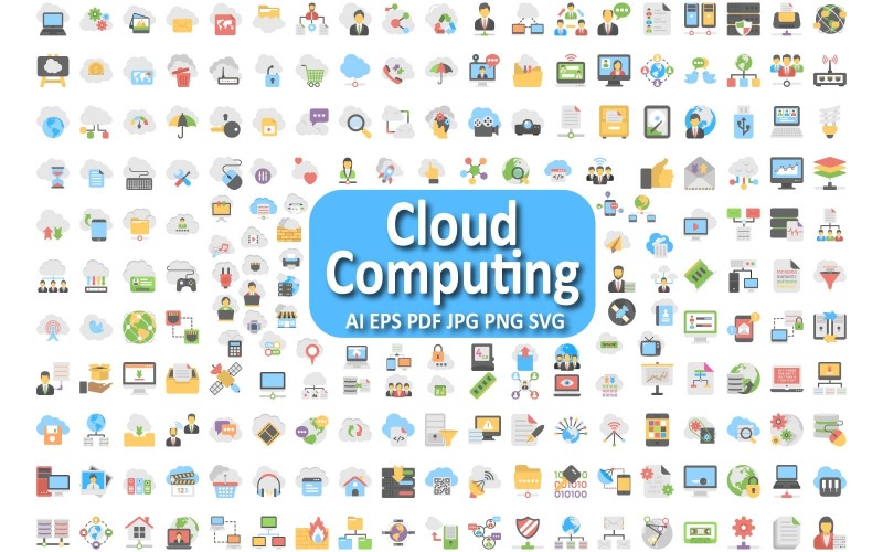 Essential Cloud Computing Icon Set for Modern Digital Projects