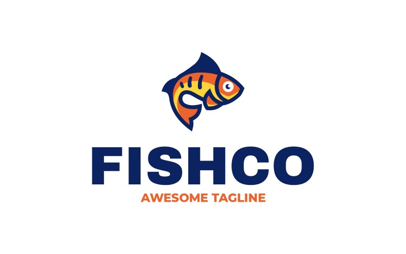 Fishco Simple Mascot Logo 101 Logo Template