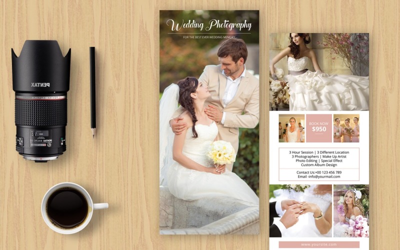 Photographer Rack Card Template. Psd Corporate Identity